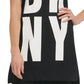 DKNY Women's High Low Logo Tunic Black Size Medium