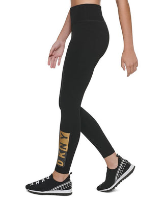 DKNY Women's Sport Two Tone Graphic Leggings Yellow Size X-Small