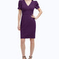 DKNY Women's Puff Sleeve Sheath Dress Purple Size 16