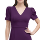 DKNY Women's Puff Sleeve Sheath Dress Purple Size 16