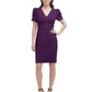 DKNY Women's Puff Sleeve Sheath Dress Purple Size 4