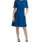 DKNY Women's Flounce Fit & Flare Dress Blue Size 4