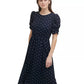 DKNY Women's Polka Dot Midi Dress Blue Size 12