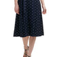 DKNY Women's Polka Dot MIDI Dress Blue Size 6