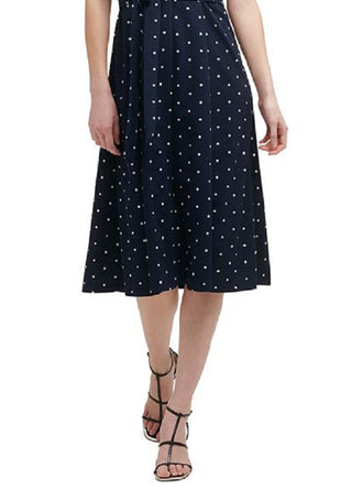 DKNY Women's Polka Dot MIDI Dress Blue Size 6