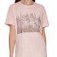 DKNY Women's Cotton Rhinestone Graphic T-Shirt Pink Size Medium