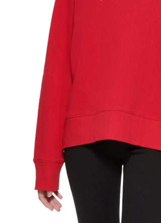 DKNY Women's Sport Embellished Logo Sweatshirt Red Size X-Large