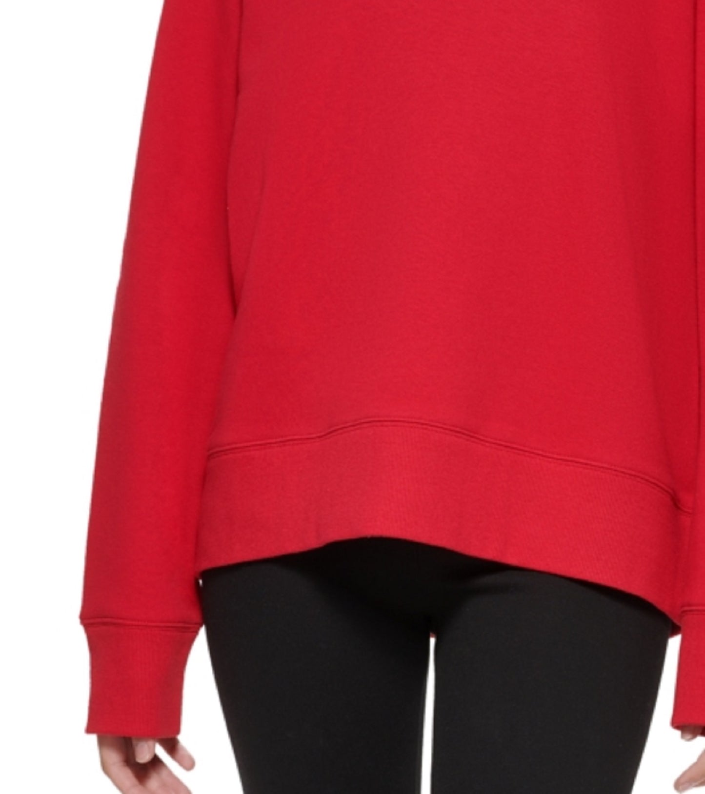 DKNY Women's Embellished Logo Sweatshirt Red Size Large