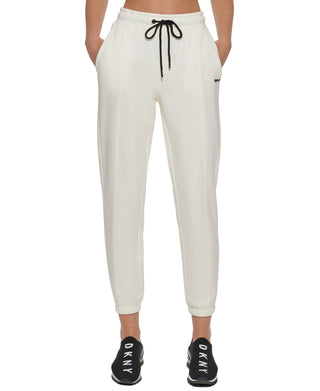 DKNY Women's Sport Drawstring Logo Joggers White Size X-Large