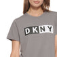 DKNY Women's Logo T-Shirt Gray Size Medium