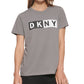 DKNY Women's Logo T-Shirt Gray Size Medium