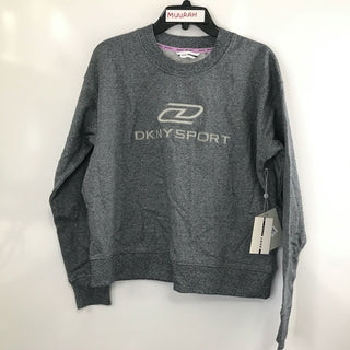 DKNY Women's Embroide Logo Cotton Sweatshirt Blue Size S