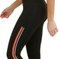 DKNY Women's Sport Side Striped Logo 7/8 Leggings Orange Size X-Small