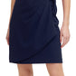 DKNY Women's Gathered Waist Flutter Sleeve Dress Blue Size 10