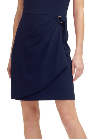 DKNY Women's Gathered Waist Flutter Sleeve Dress Blue Size 10