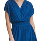 DKNY Women's Pleated Smocked Waist Dress Blue Size 8