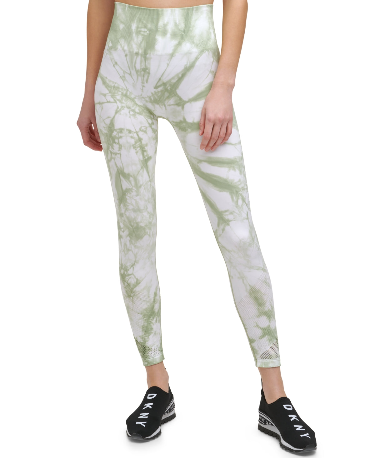DKNY Women's Tie Dyed 7/8 Leggings Green Size X-Large