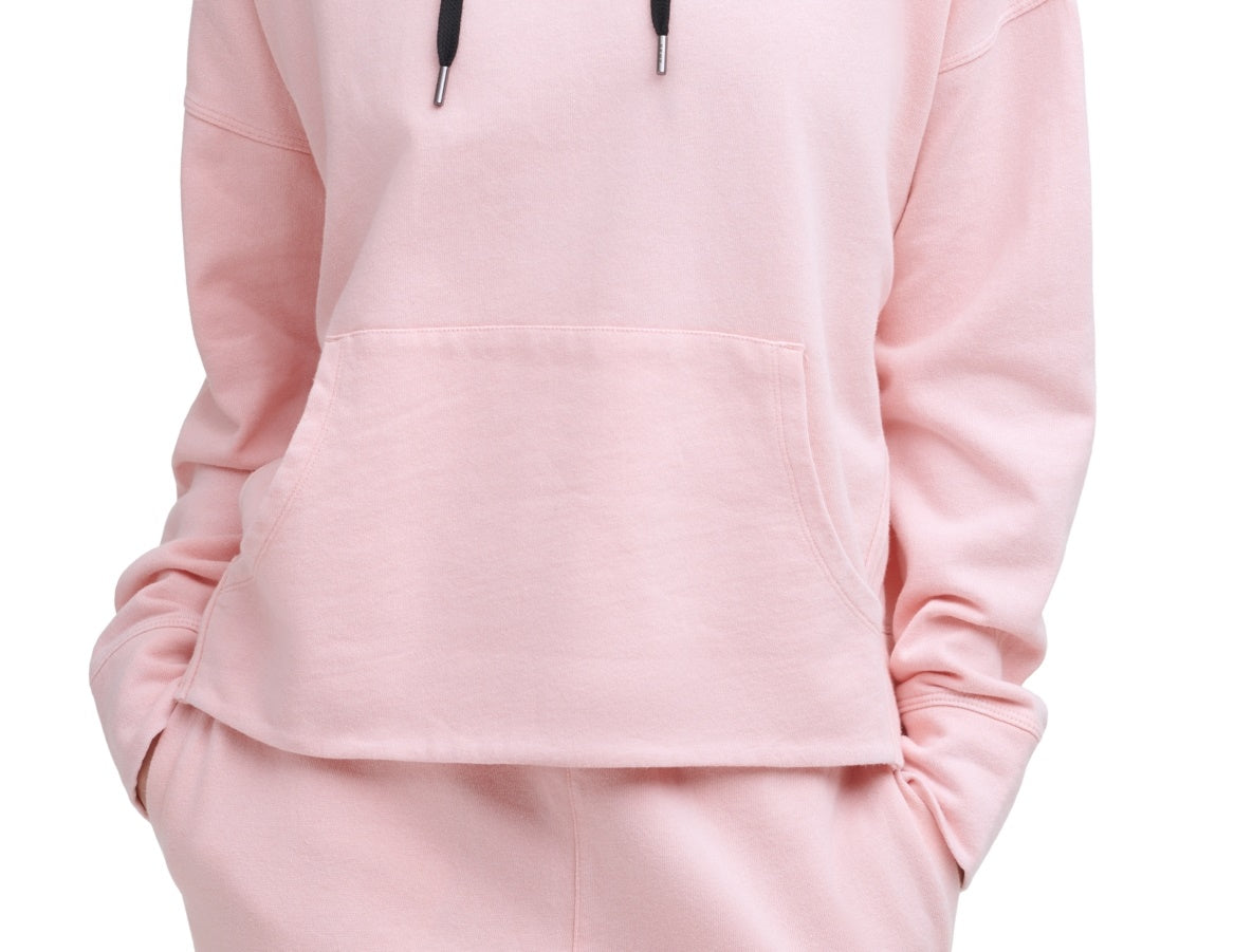 DKNY Women's Cotton Logo Graphic Hoodie Pink Size X-Small