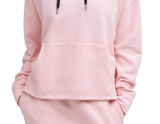 DKNY Women's Cotton Logo Graphic Hoodie Pink Size X-Small