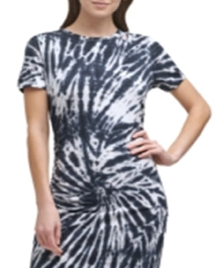 DKNY Women's Tie Dyed Dress Black Size X-Large