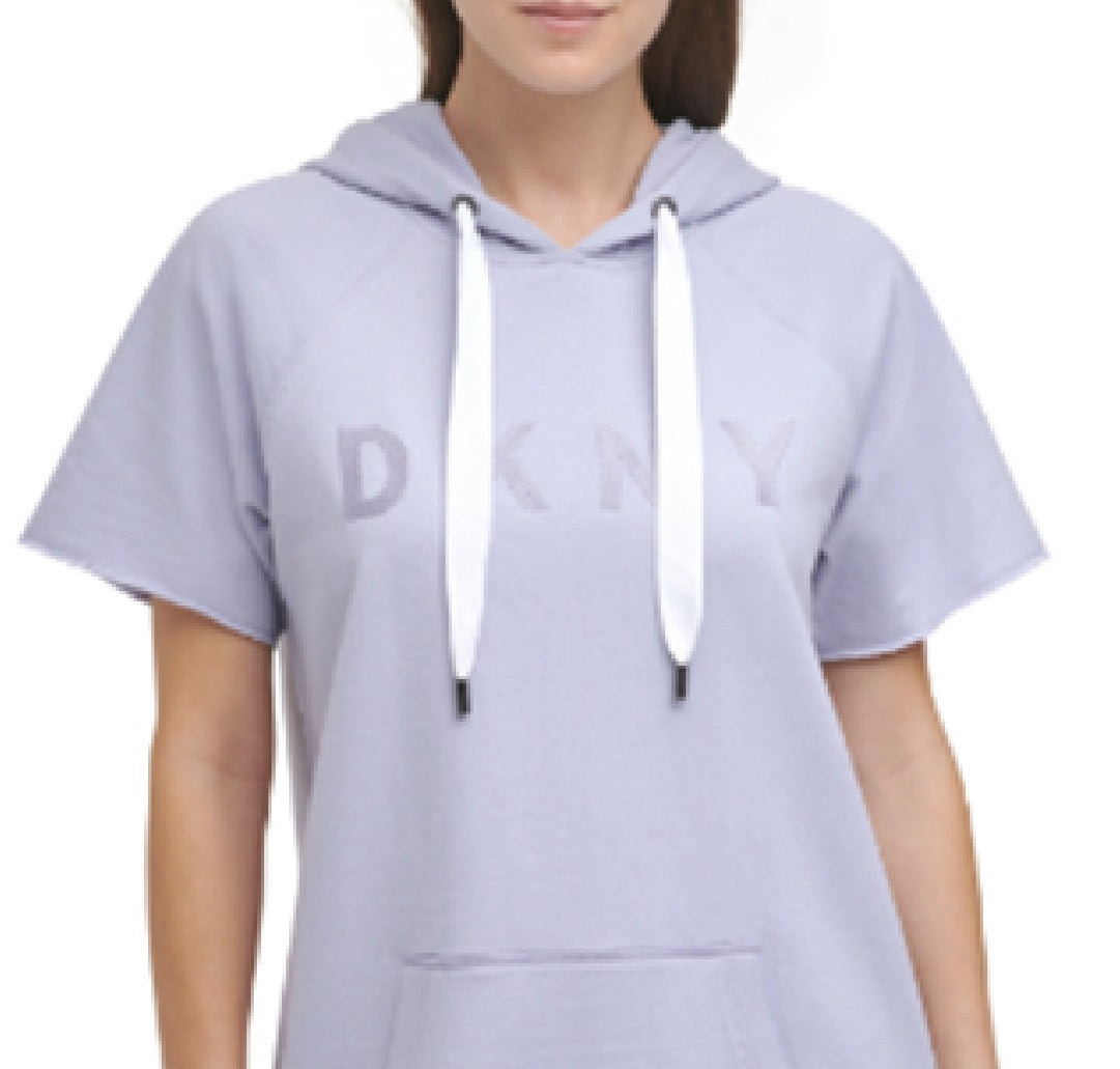 DKNY Women's Cotton Sweatshirt Dress Blue Size Medium
