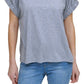 DKNY Women's Solid Elastic Cuff Top Gray Size Small