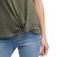 DKNY Women's Knot Front Top Green Size X-Large