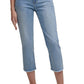 DKNY Women's Rivington Slim Straight Cropped Raw Jeans Blue Size 28