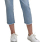 DKNY Women's Rivington Slim Straight Cropped Raw Jeans Blue Size 28