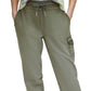 DKNY Women's Cotton Cargo Jogger Pants Green Size Small