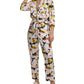 DKNY Women's Floral Print Jumpsuit Black Size 6
