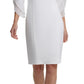 DKNY Women's Sheath With 3/4 Chiffon Sleeves White Size 4