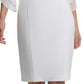 DKNY Women's Sheath With 3/4 Chiffon Sleeves White Size 4