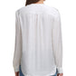 DKNY Women's Sheer Pleated Blouse White Size Large