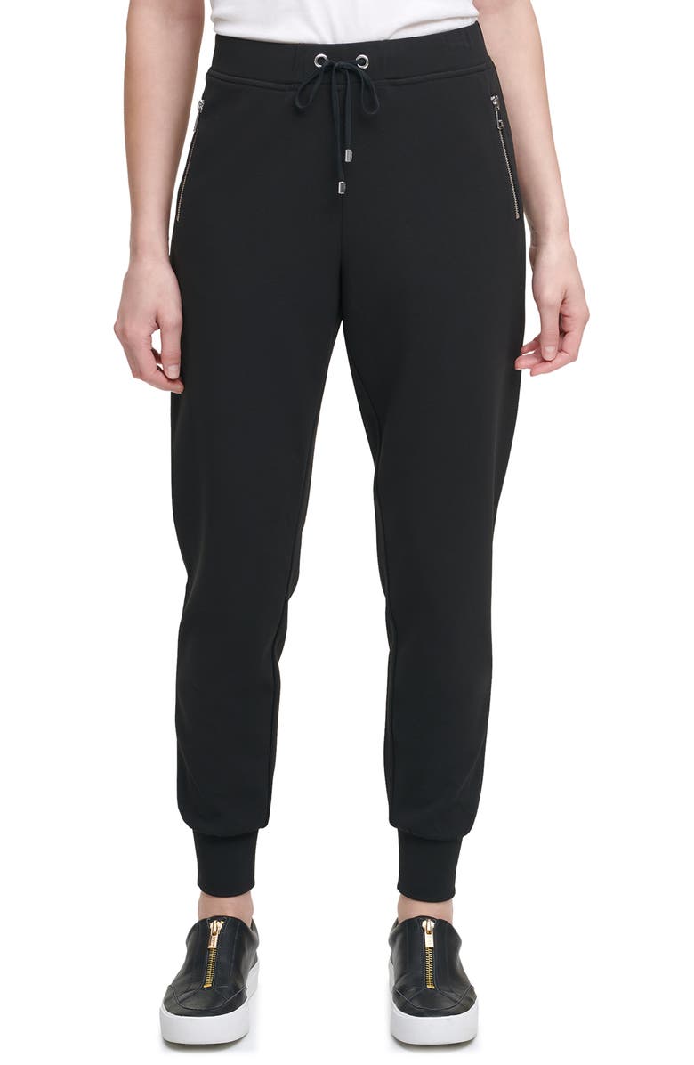 DKNY Women's Zip Pocket Joggers Black Size Large
