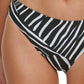 DKNY Women's Classic Printed Scoop Bikini Swim Bottom Black Size Medium