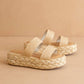 Oasis Society - Women Marley Basket Woven Double Strap Platform Slide