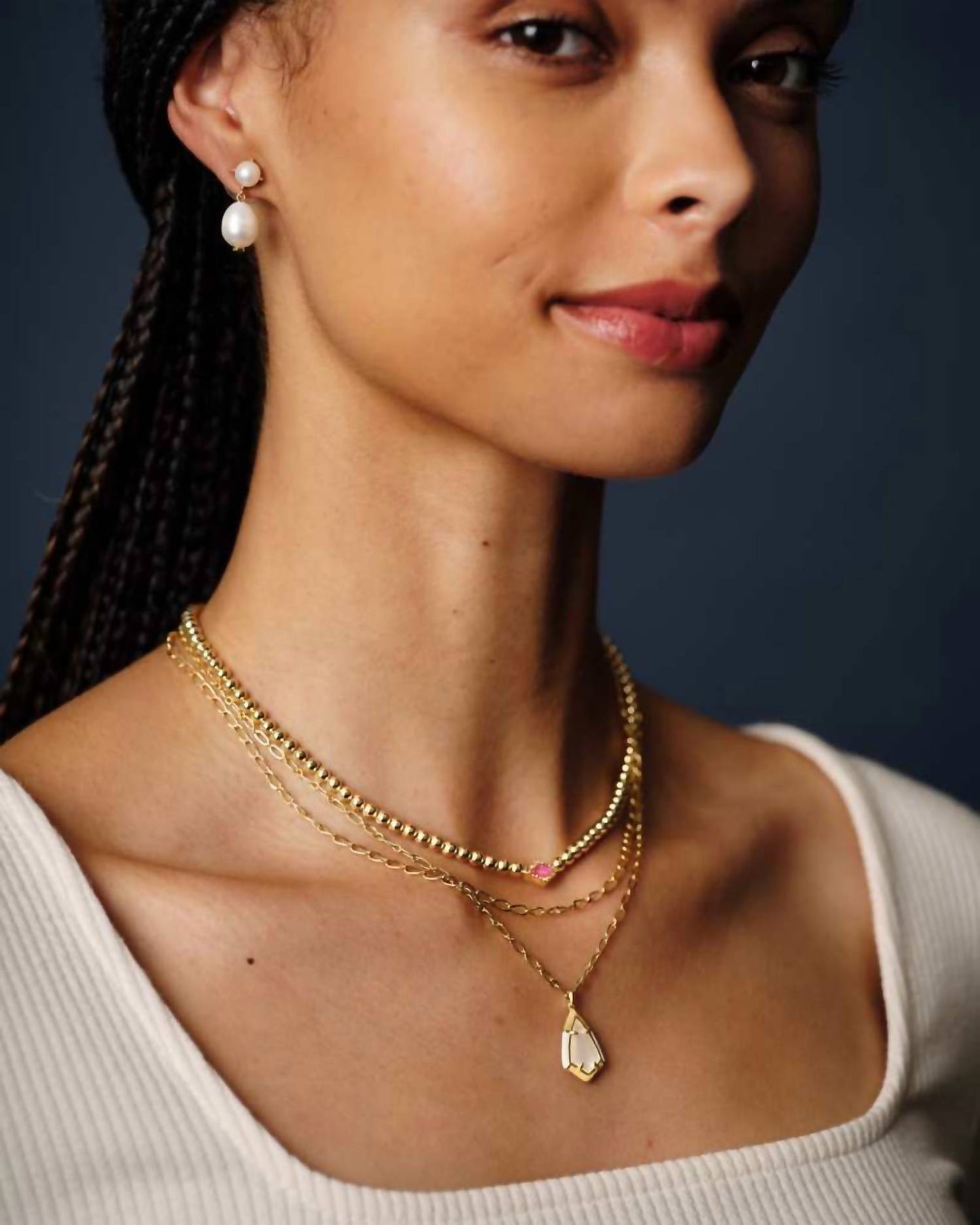 Kendra Scott - Eve White Pearl Drop Earring