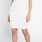 Nicole Miller Women's Shirred Linen Blend Sleeveless Sheath Dress White Size 10