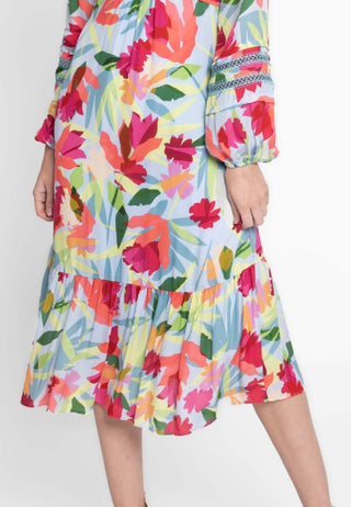 Nicole Miller Women's Balloon Sleeve Tie Back Dress Red Size Large