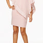 SL Fashions Women's Metallic Trim Capelet Sheath Dress Pink Size 16