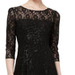 SL Fashions Women's 3/4 Sleeve Sequin Lace Dress Black Size 6