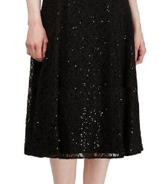 SL Fashions Women's 3/4 Sleeve Sequin Lace Dress Black Size 6