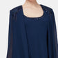 SL Fashions Women's Embellished Tiered Hem Dress & Jacket Blue Size 8