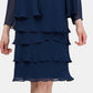 SL Fashions Women's Embellished Tiered Hem Dress & Jacket Blue Size 8