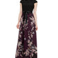 SL Fashions Women's Mixed Media Floral Maxi Dress Purple Size 6
