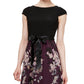 SL Fashions Women's Mixed Media Floral Maxi Dress Purple Size 6