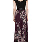 SL Fashions Women's Cap Sleeve Floral Skirt Gown Purple Size 16