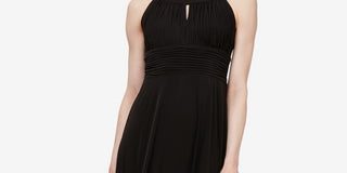 SL Fashions Women's Pleated Maxi Dress Black Size 6