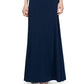 SL Fashions Women's Ruched Waist Lace Sleeve Gown Blue Size 18